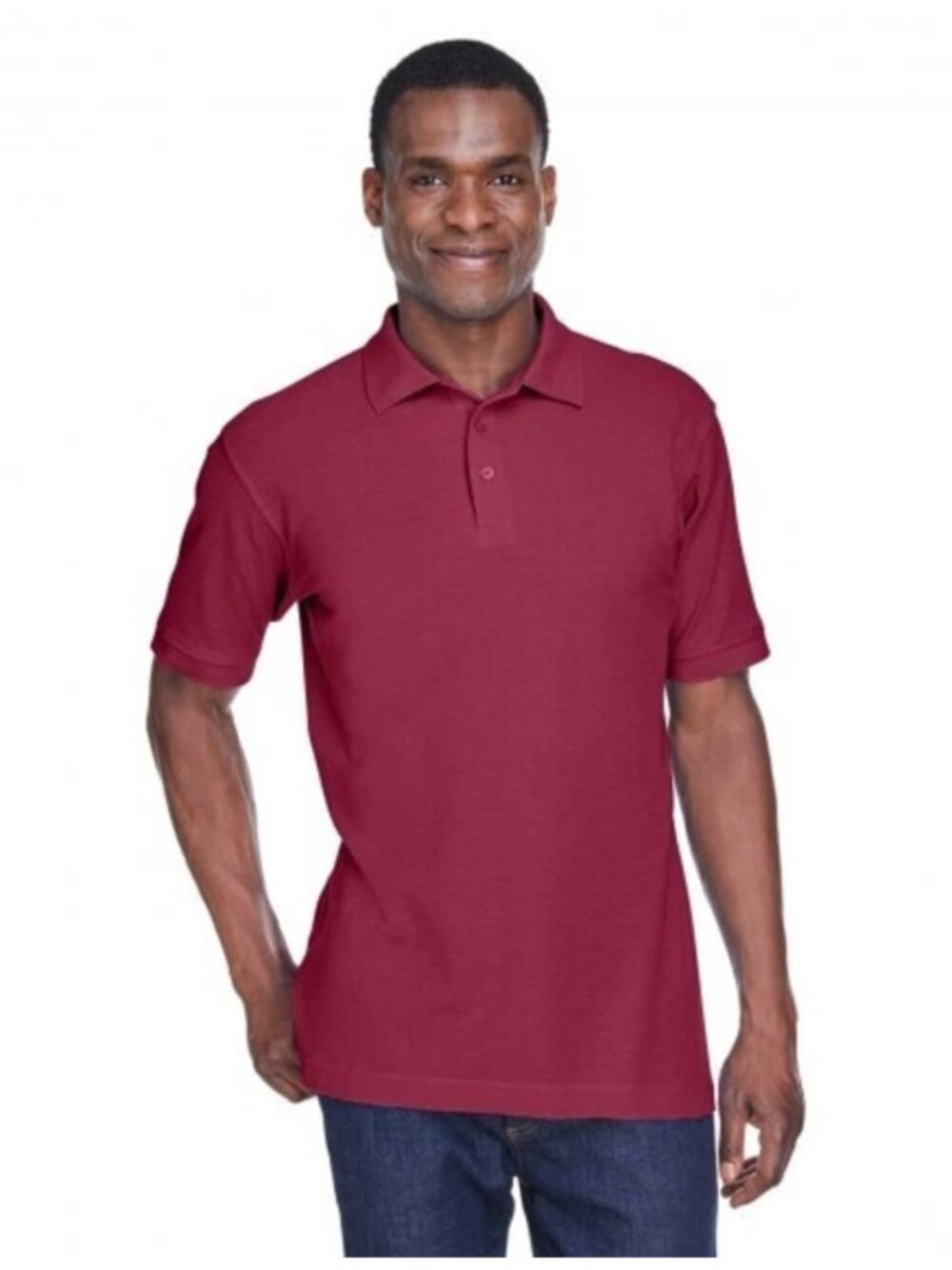 Harriton Men's Blend-Tek Maroon Polo